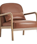 Fani Saddle Brown Faux Leather Accent Chair-1
