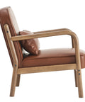 Fani Saddle Brown Faux Leather Accent Chair-2