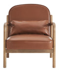 Fani Saddle Brown Faux Leather Accent Chair-3