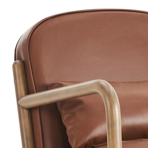 Fani Saddle Brown Faux Leather Accent Chair-4