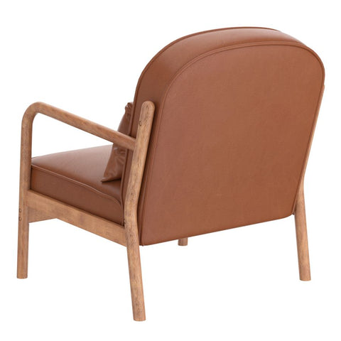 Fani Saddle Brown Faux Leather Accent Chair-5