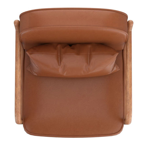 Fani Saddle Brown Faux Leather Accent Chair-6