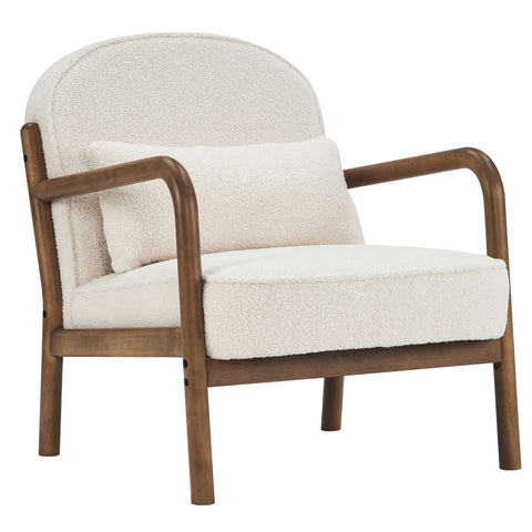 Fani White Boucle Accent Chair-1