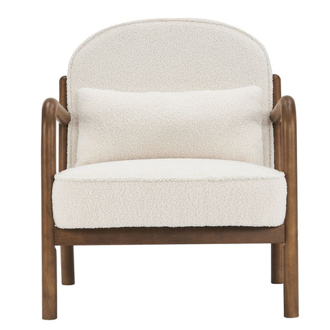 Fani White Boucle Accent Chair-2