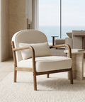 Fani White Boucle Accent Chair