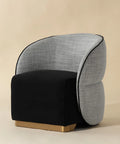 Fatina Black and White Fabric Accent Chair-1