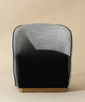 Fatina Black and White Fabric Accent Chair-2