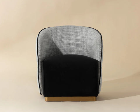 Fatina Black and White Fabric Accent Chair-2