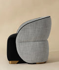 Fatina Black and White Fabric Accent Chair-3