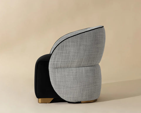 Fatina Black and White Fabric Accent Chair-3