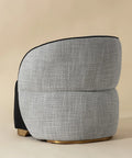 Fatina Black and White Fabric Accent Chair-4