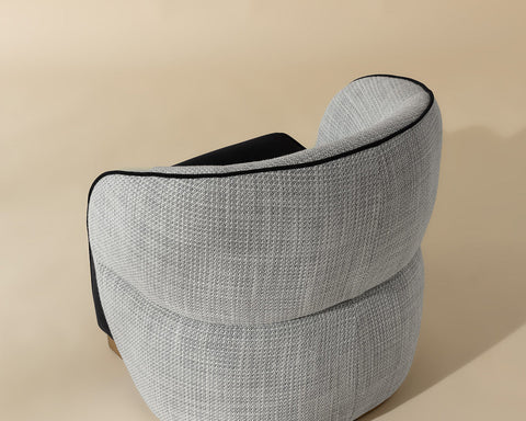 Fatina Black and White Fabric Accent Chair-5