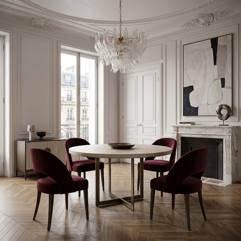 Faye 48" Beige Mango Wood Dining Table