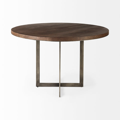 Faye 48" Medium Brown Mango Wood Dining Table -1