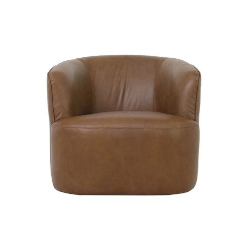 Fireside Antique Sienna Leather Swivel Accent Chair-1