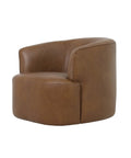 Fireside Antique Sienna Leather Swivel Accent Chair-4