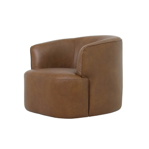 Fireside Antique Sienna Leather Swivel Accent Chair-4