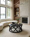 Forsey Black Mango Wood Coffee Table Mercana