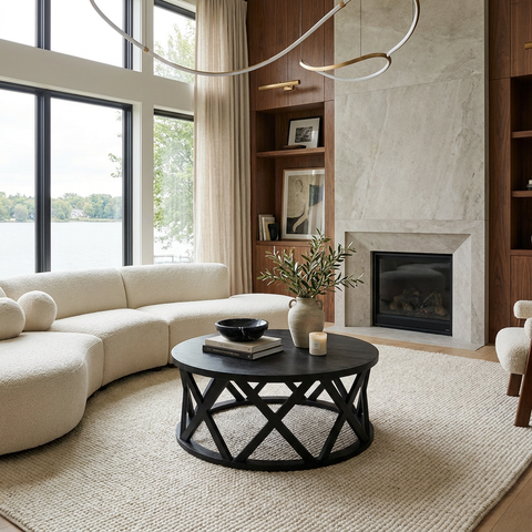 Forsey Black Mango Wood Coffee Table Mercana