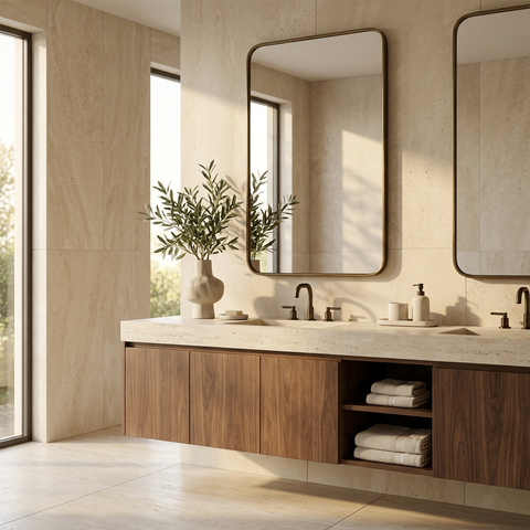 Franca Dark Antique Brass Modern Wall Mirror 