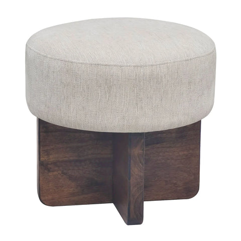 Francesca Oatmeal Fabric Stool-1