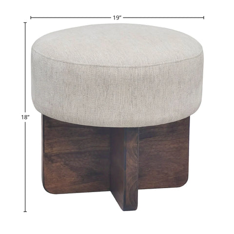 Francesca Oatmeal Fabric Stool-3