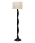 Francine Matte Black Mango Wood Floor Lamp -1
