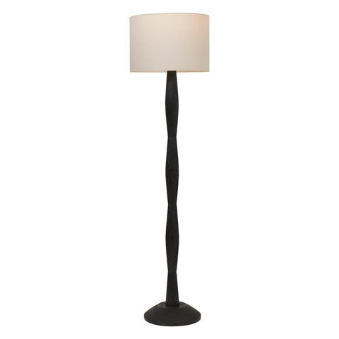 Francine Matte Black Mango Wood Floor Lamp -1