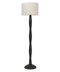 Francine Matte Black Mango Wood Floor Lamp -5