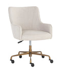 Franklin Beige Linen Swivel Office Chair -1