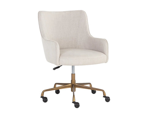 Franklin Beige Linen Swivel Office Chair -1