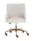 Franklin Beige Linen Swivel Office Chair -2