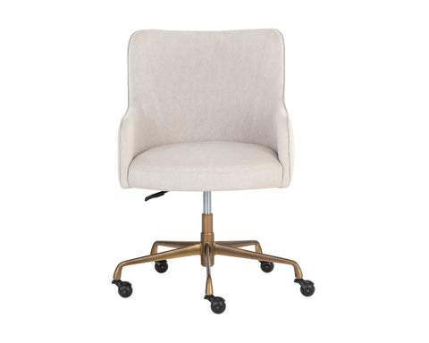 Franklin Beige Linen Swivel Office Chair -2