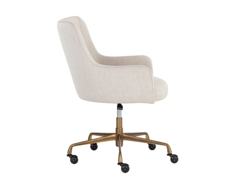 Franklin Beige Linen Swivel Office Chair -3