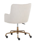 Franklin Beige Linen Swivel Office Chair -4