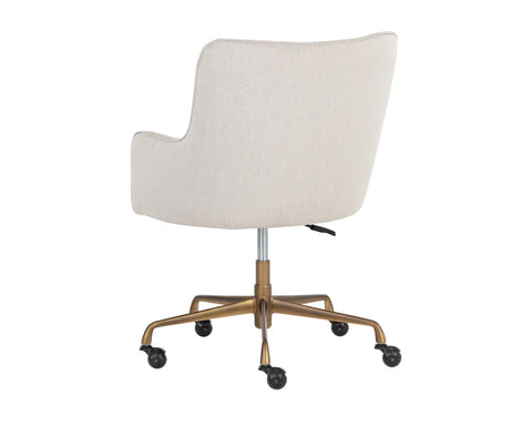 Franklin Beige Linen Swivel Office Chair -4