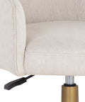 Franklin Beige Linen Swivel Office Chair -5