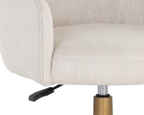 Franklin Beige Linen Swivel Office Chair -5