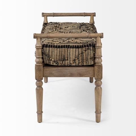 Fullerton II Striped Jute Bench-2