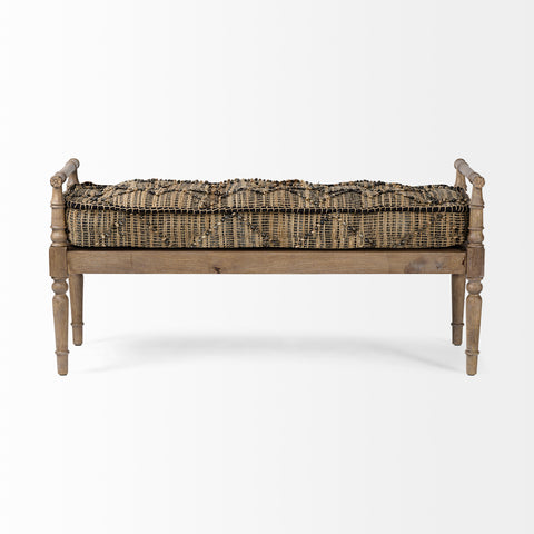 Fullerton II Striped Jute Bench-3