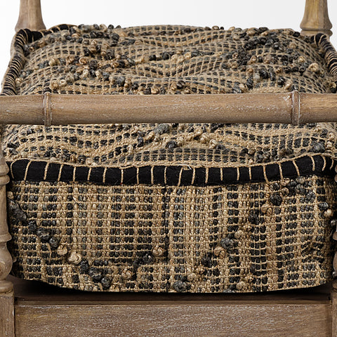 Fullerton II Striped Jute Bench-4