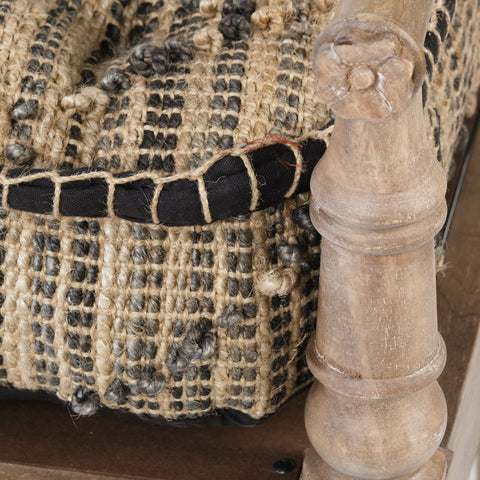 Fullerton II Striped Jute Bench-5