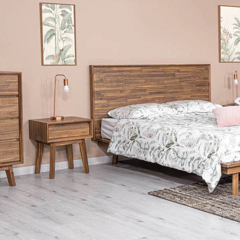 Gia One Drawer Pecan - Nightstand LH