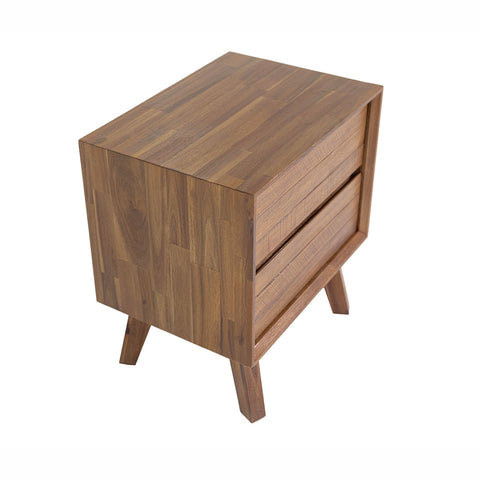 Gia Two Drawer Pecan - Nightstand LH