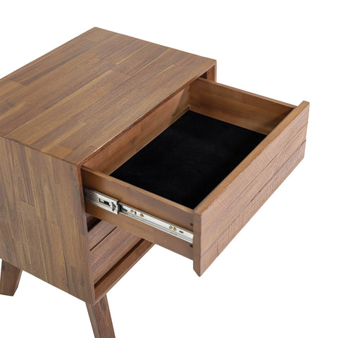 Gia Two Drawer Pecan - Nightstand LH