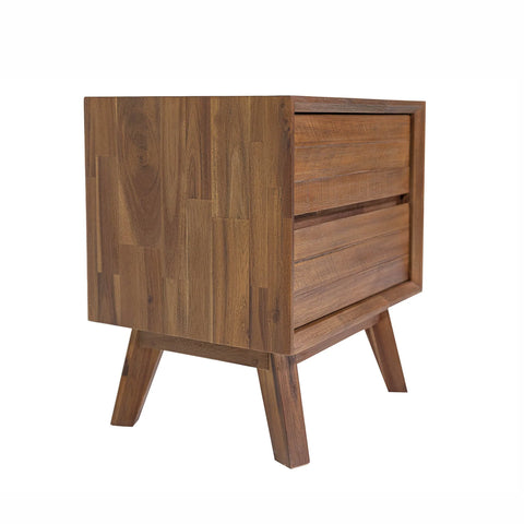 Gia Two Drawer Pecan - Nightstand LH