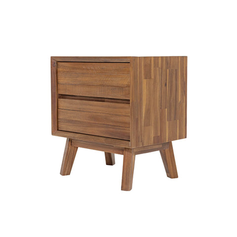 Gia Two Drawer Pecan - Nightstand LH