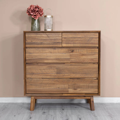 Gia Pecan Five Drawer - Dresser LH