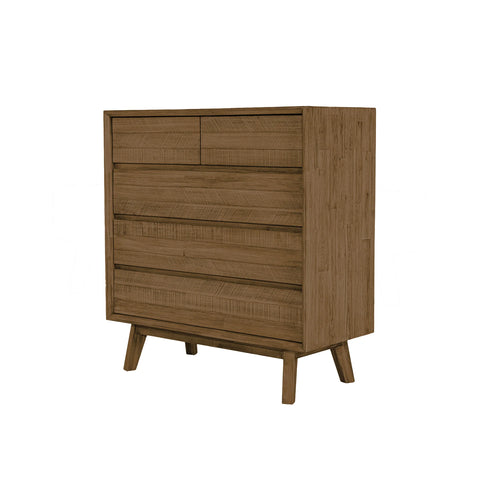 Gia Pecan Five Drawer - Dresser LH