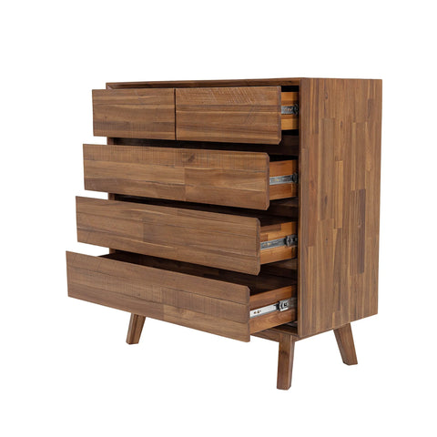 Gia Pecan Five Drawer - Dresser LH